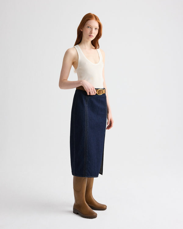 TWP Ivory First Layer Tank in Cotton Silk view 4