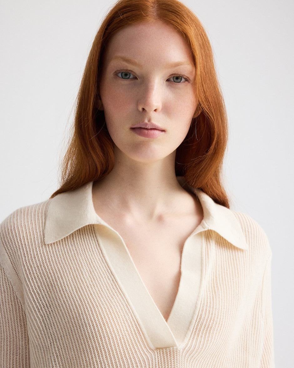 TWP Ivory The Polo in Superfine Cashmere view 2