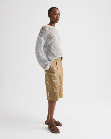 TWP Light heather grey Open Range Sweater in Cotton Wool view 4