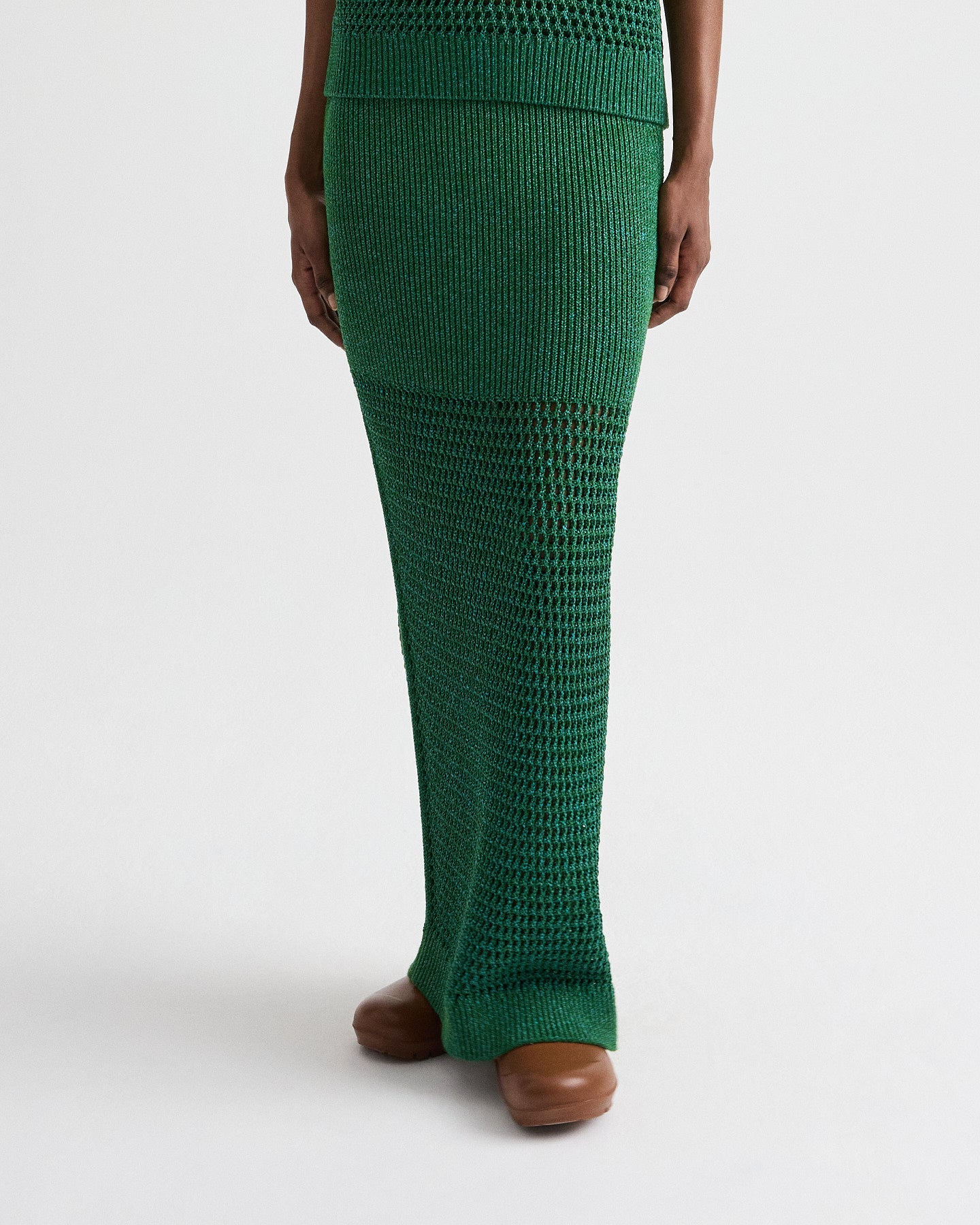 TWP Martini olive / chesapeake bay The Loophole Skirt in Silk Blend Yarn view 2