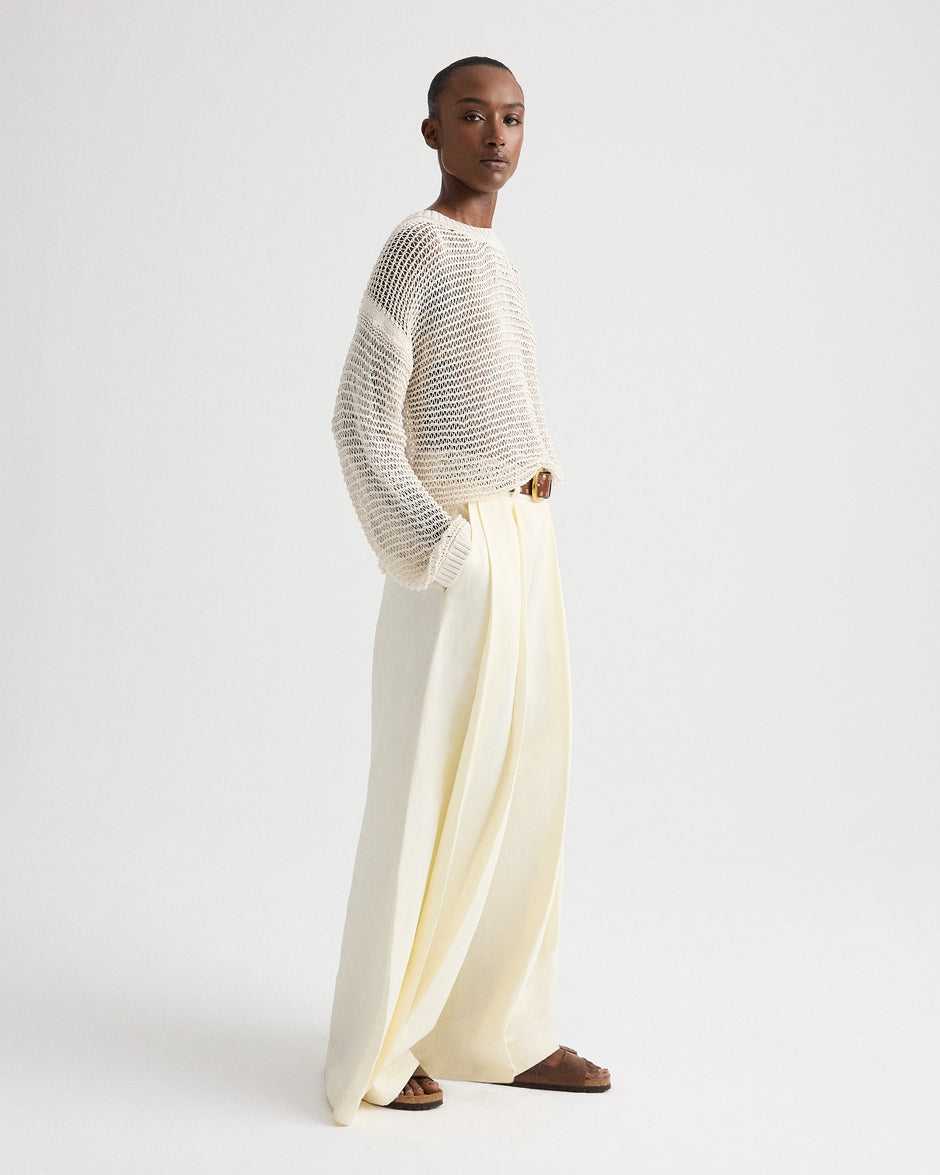 TWP Bone Crosby St. Pant in Cotton Linen Suiting view 4