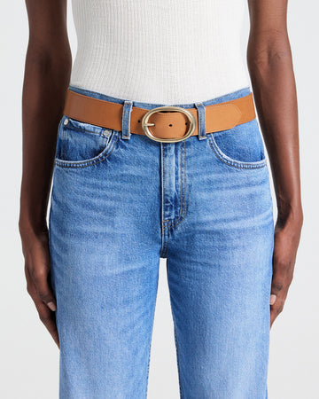 TWP Vintage camel / ant light gold Wide Belt in Vachetta Leather view 2