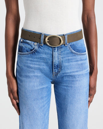 TWP Soto bosco Wide Belt in Nubuck Leather view 2