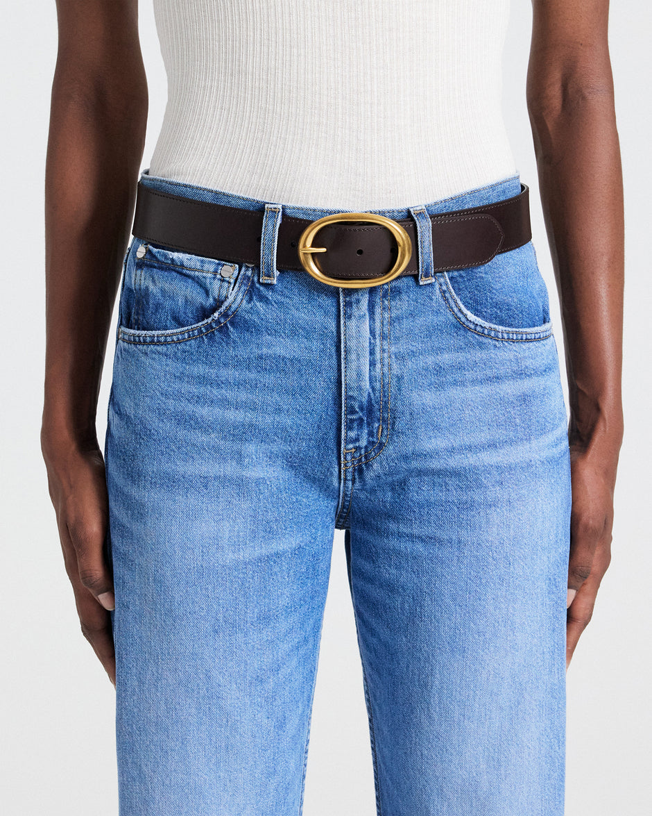 TWP Dakota Wide belt in Vachetta Leather view 2
