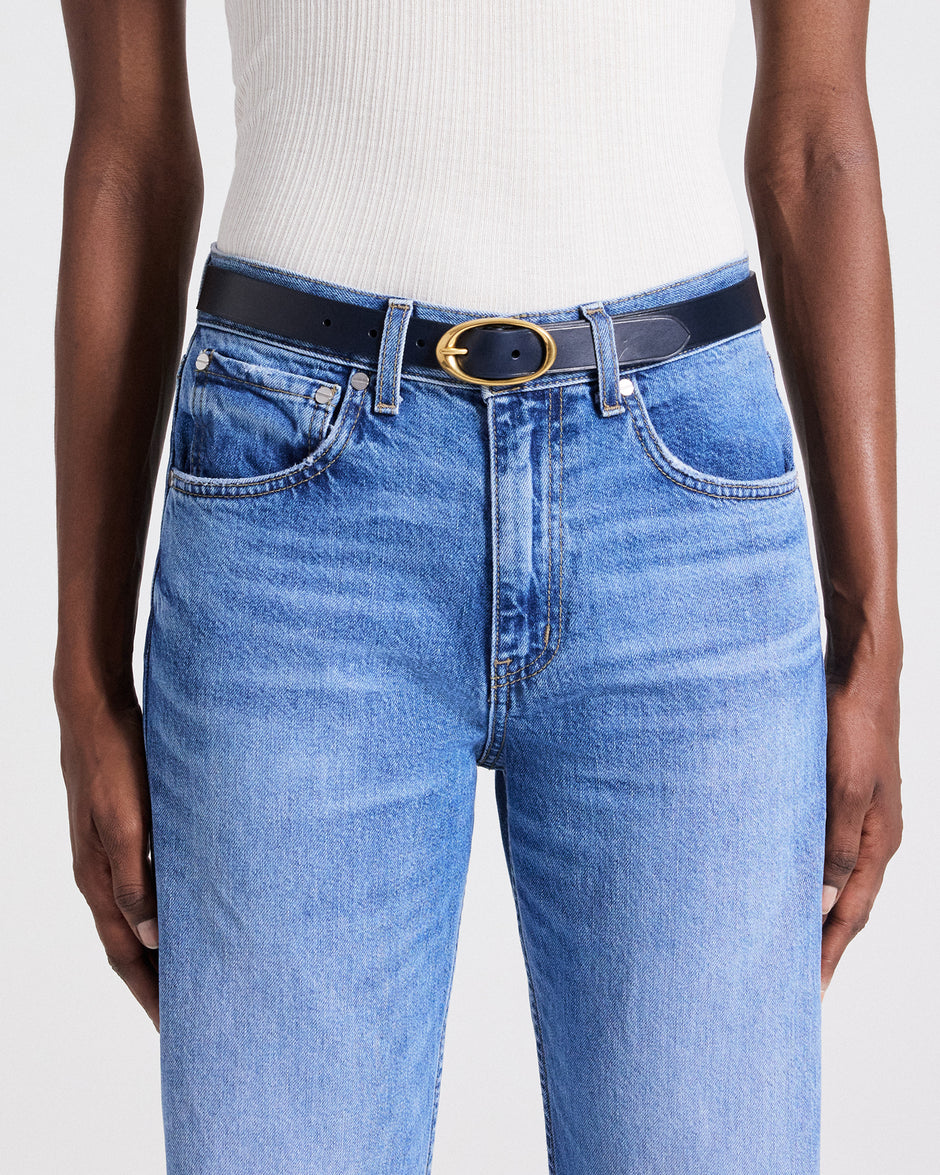 TWP Midnight Narrow Belt in Vachetta Leather view 2