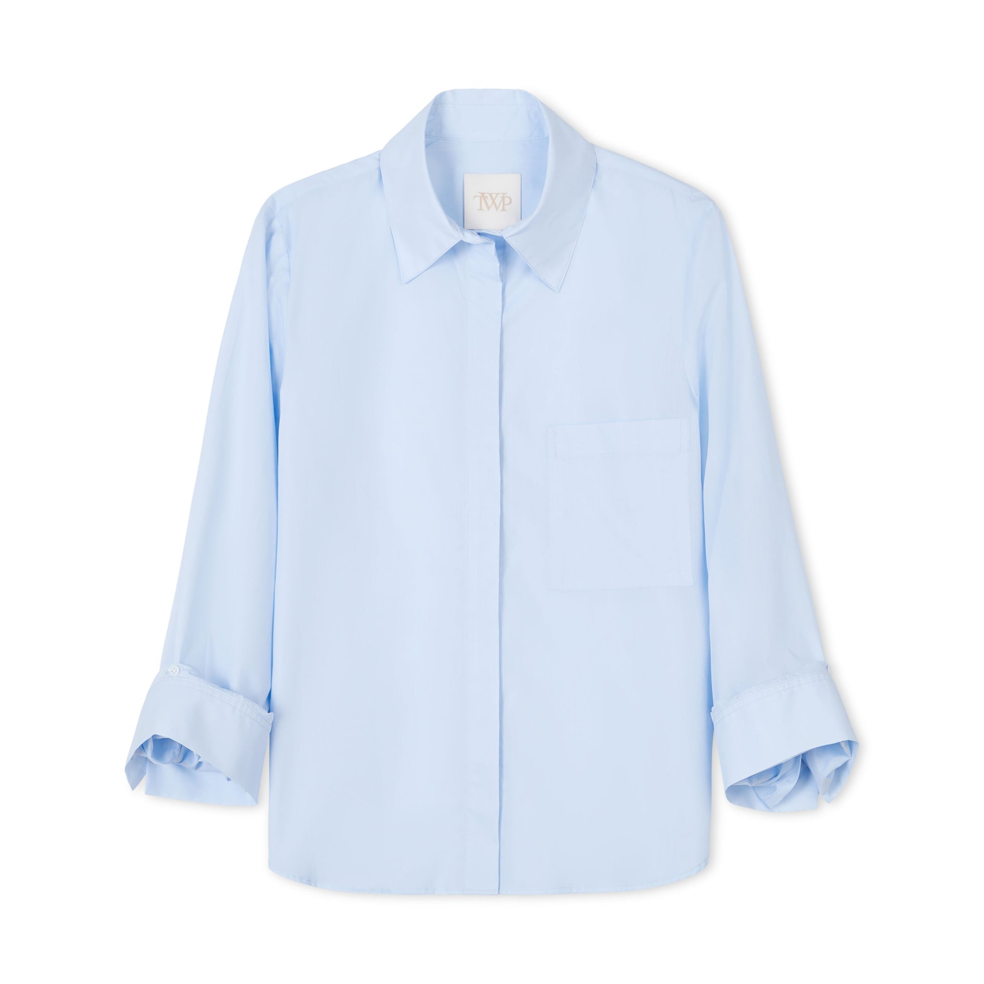 TWP Baby blue Boyfriend Shirt in Superfine Cotton view 6