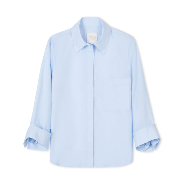 TWP Baby blue Boyfriend Shirt in Superfine Cotton view 6