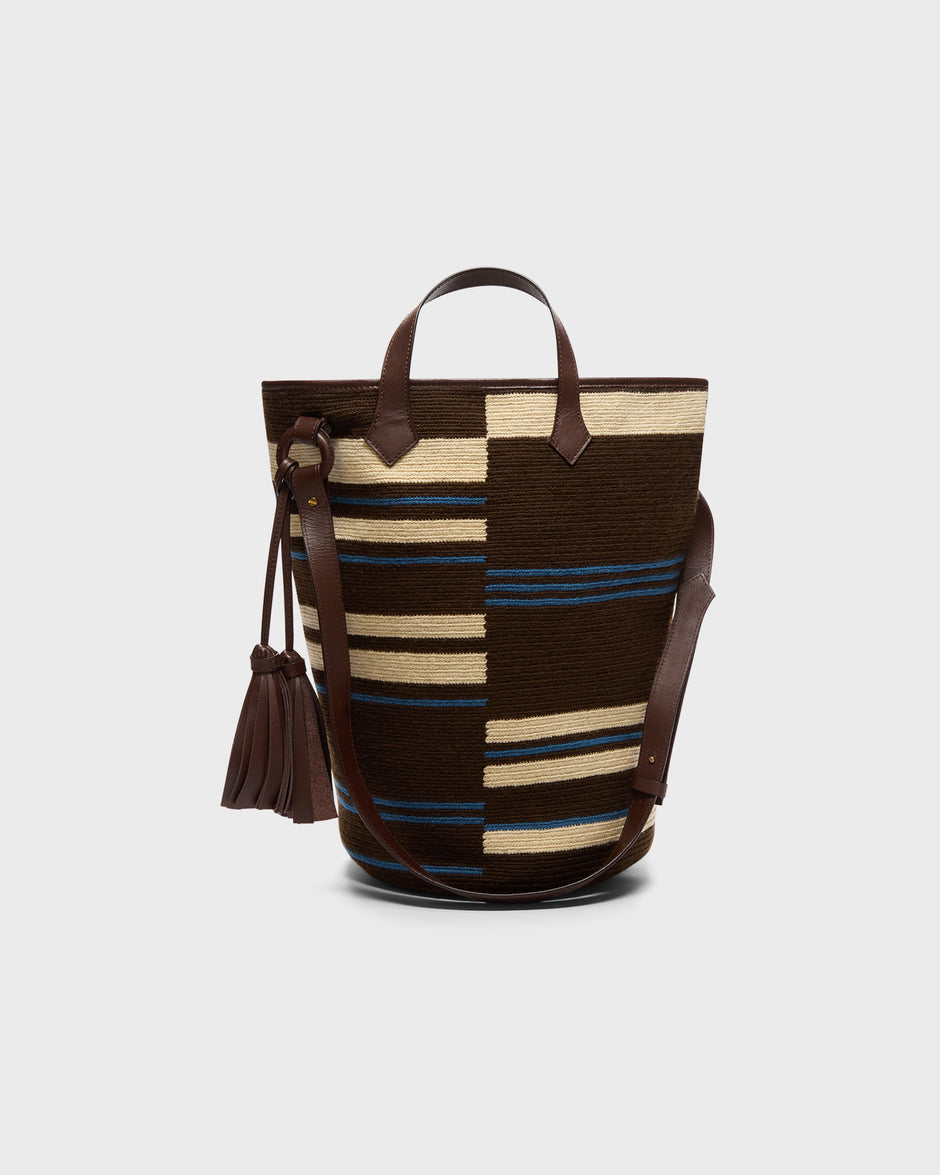 TWP Broken stripe Trancoso Tote in Broken Stripe Woven view 1