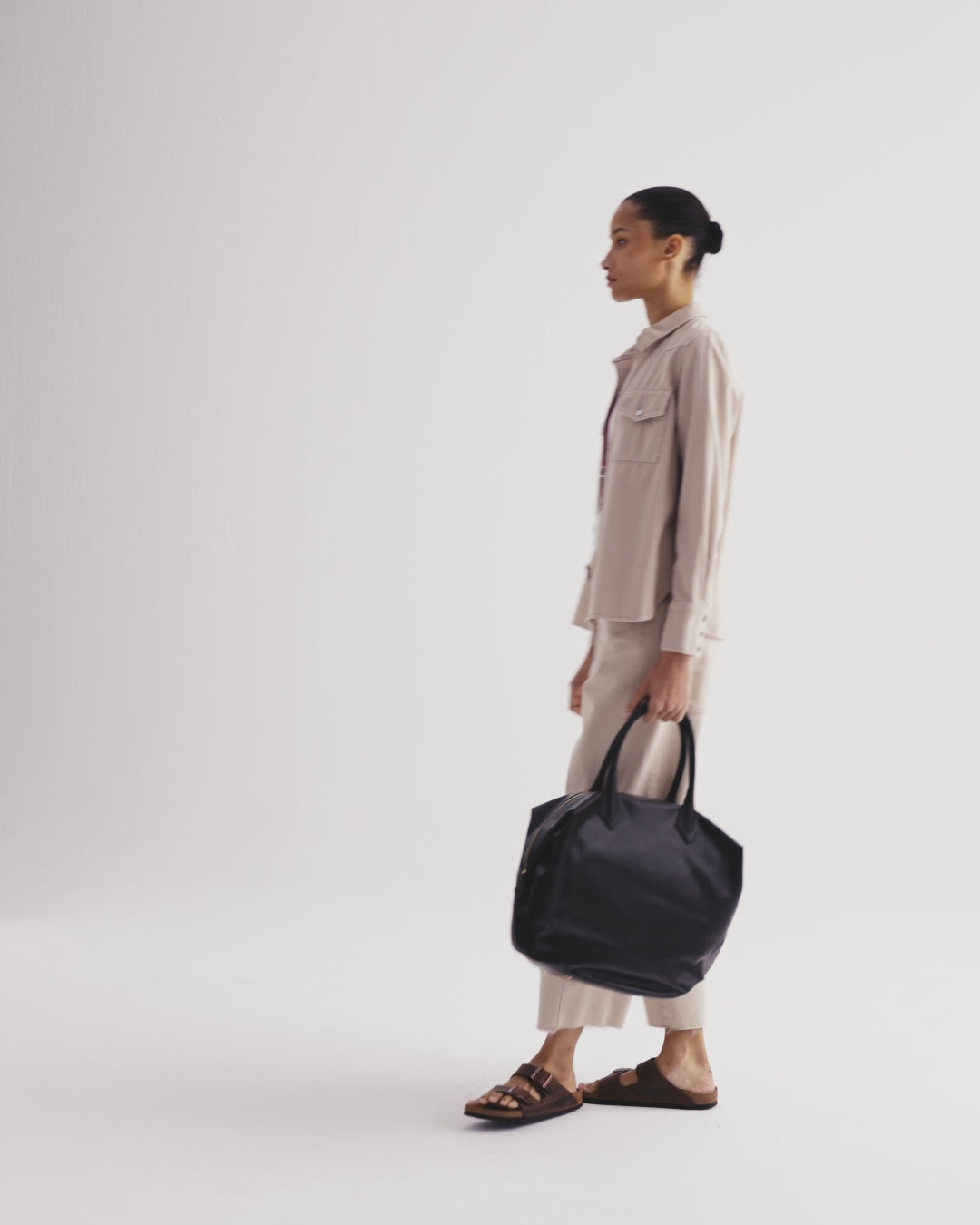 TWP Chocolate Howard St. Bag in Leather view 3