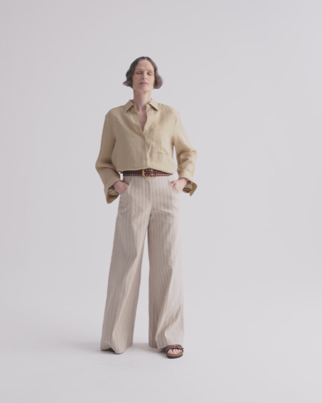 TWP Candied ginger Next Morning Shirt in Fluid Linen view 6