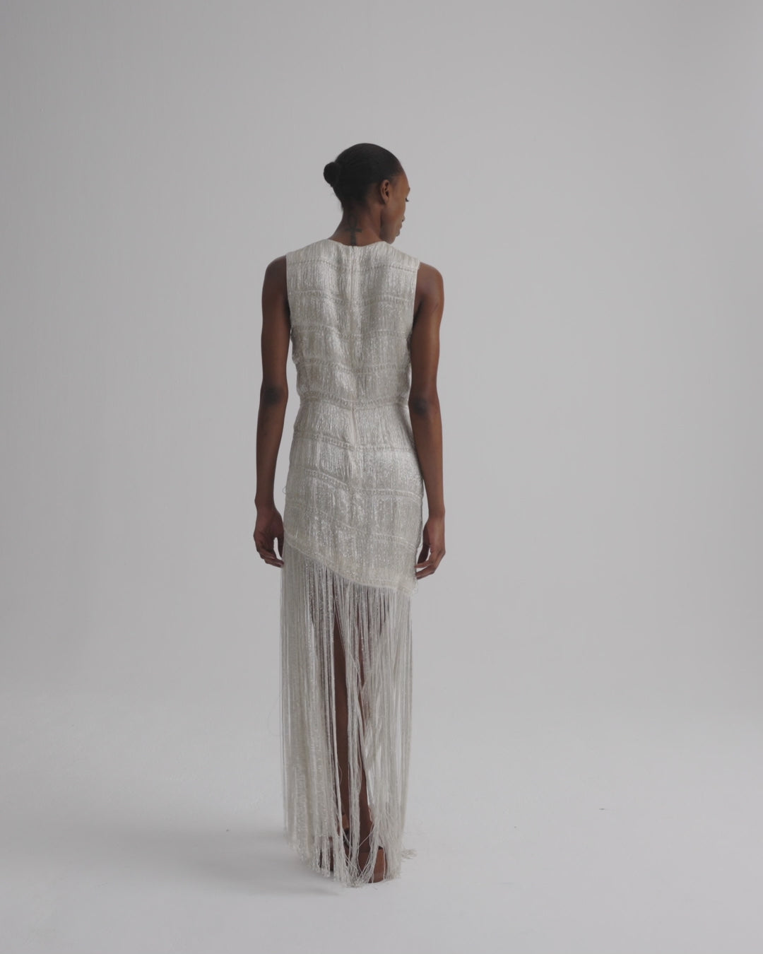 TWP Off white Stairway to Heaven Dress in Knotted Silk Thread view 6