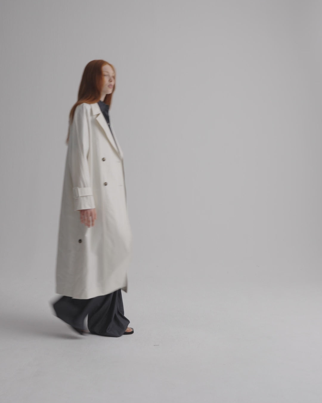 TWP Clear / cream Unfinished Business Coat in Matte Polyurethane Film view 5