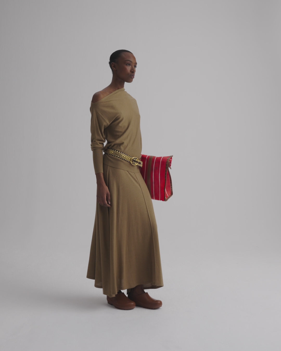 TWP Ermine Handkerchief Hem Skirt with Wide Waistband in Fine Wool Silk view 6