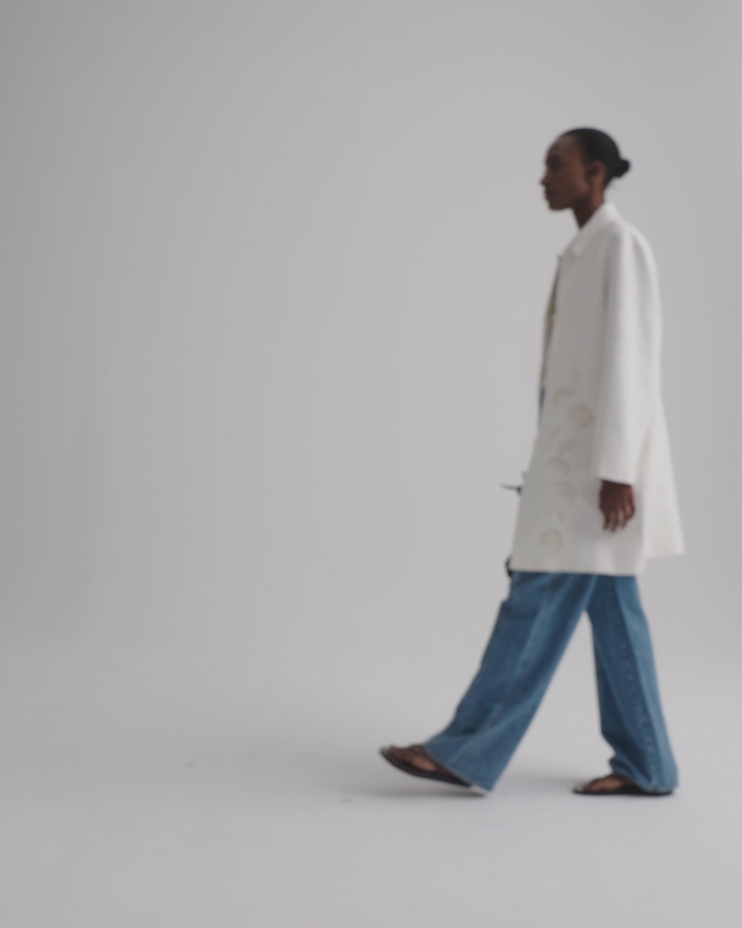 TWP Ivoire Edinburgh Coat in Embroidered Washed Linen view 6