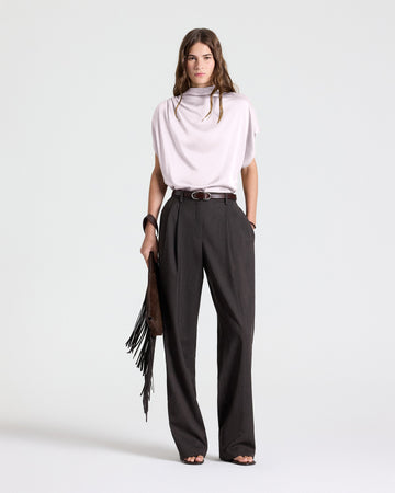 TWP Grey lilac Wish You Would Top in Washed Silk Charmeuse view 1