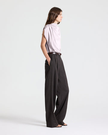 TWP Grey lilac Wish You Would Top in Washed Silk Charmeuse view 4