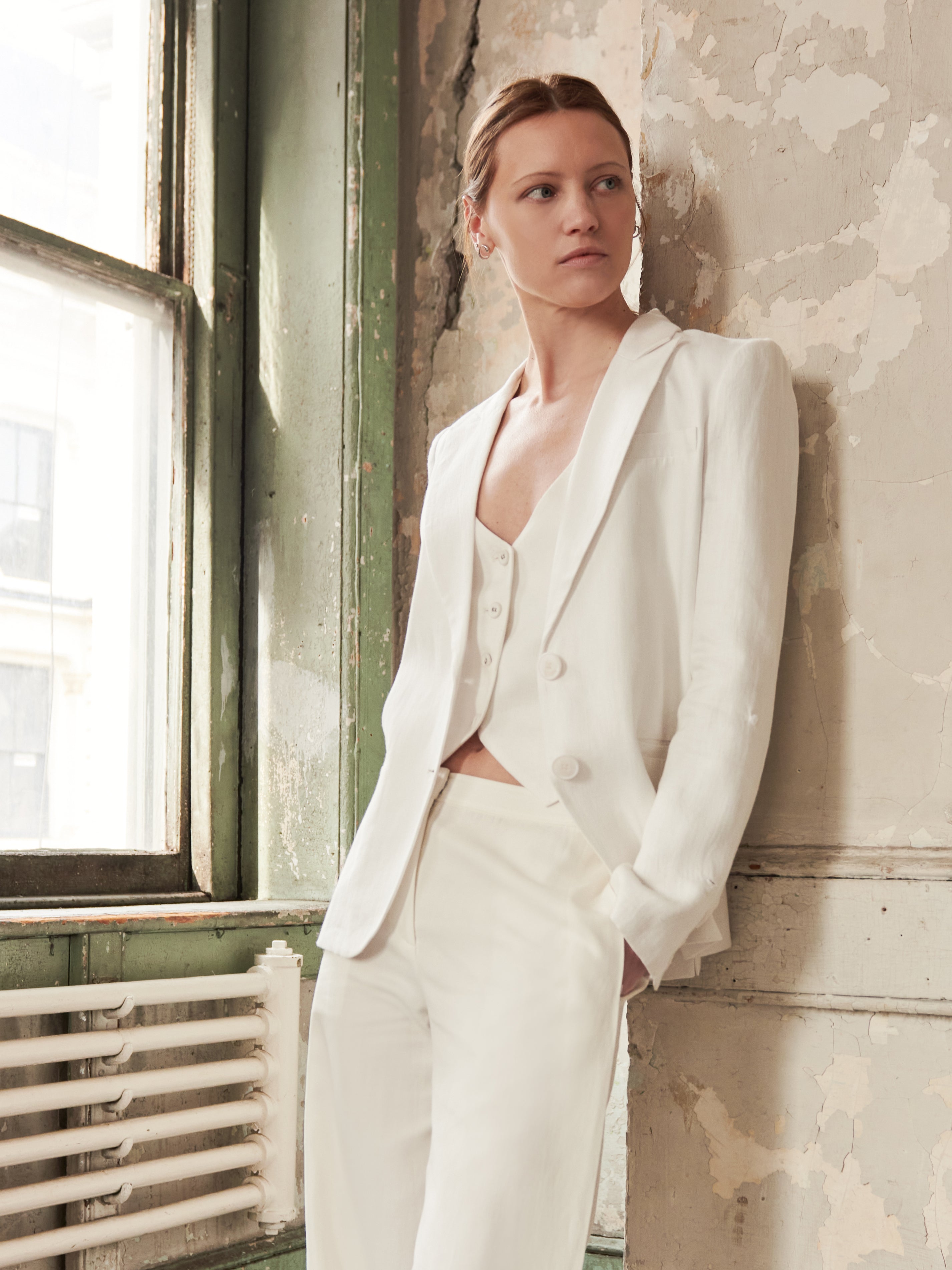 Boyfriend Blazer in Cotton Linen